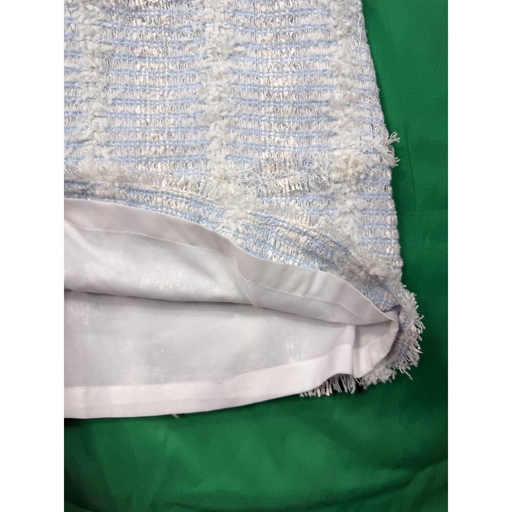 Carlisle Collection white & blue tweed short sleeve Old Money dress Size 0 - Picture 8 of 12